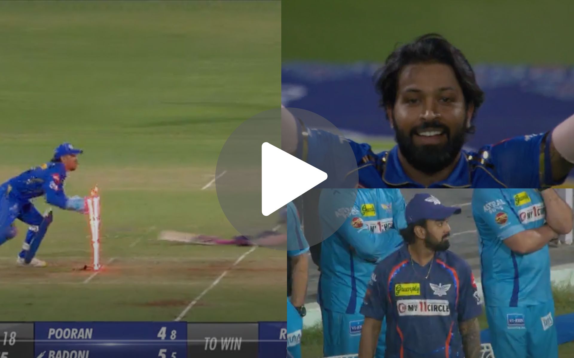[Watch] Pandya Laughs At Badoni's Run-Out; KL Rahul Gets Angry After Controversial Decision